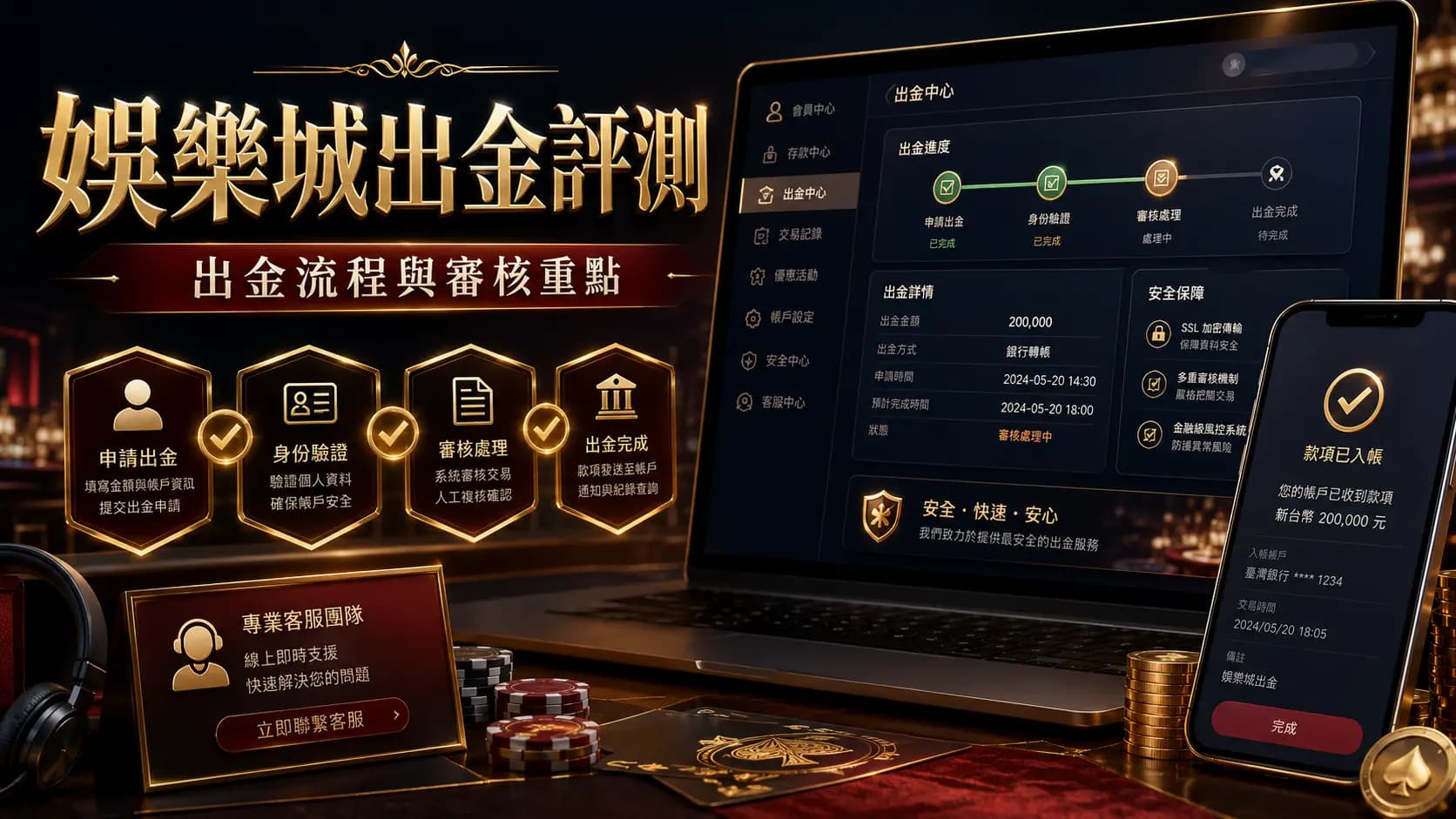 娛樂城後台出金申請頁面畫面
