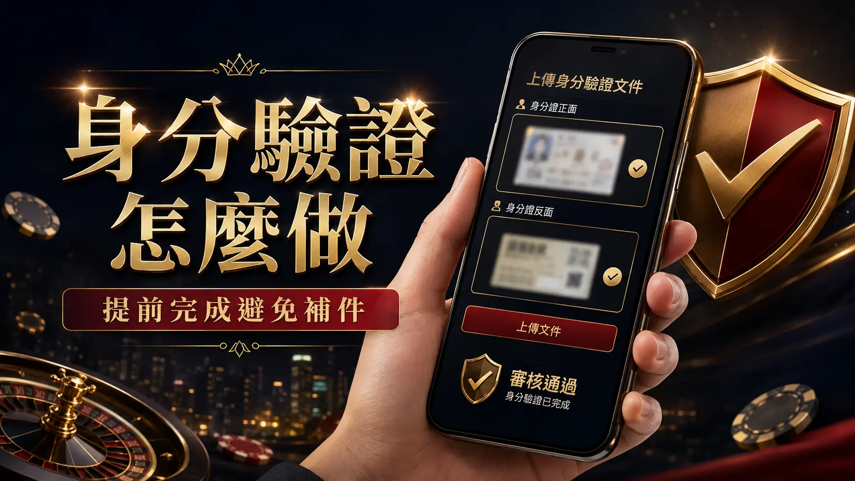 玩家上傳證件完成身分驗證的畫面